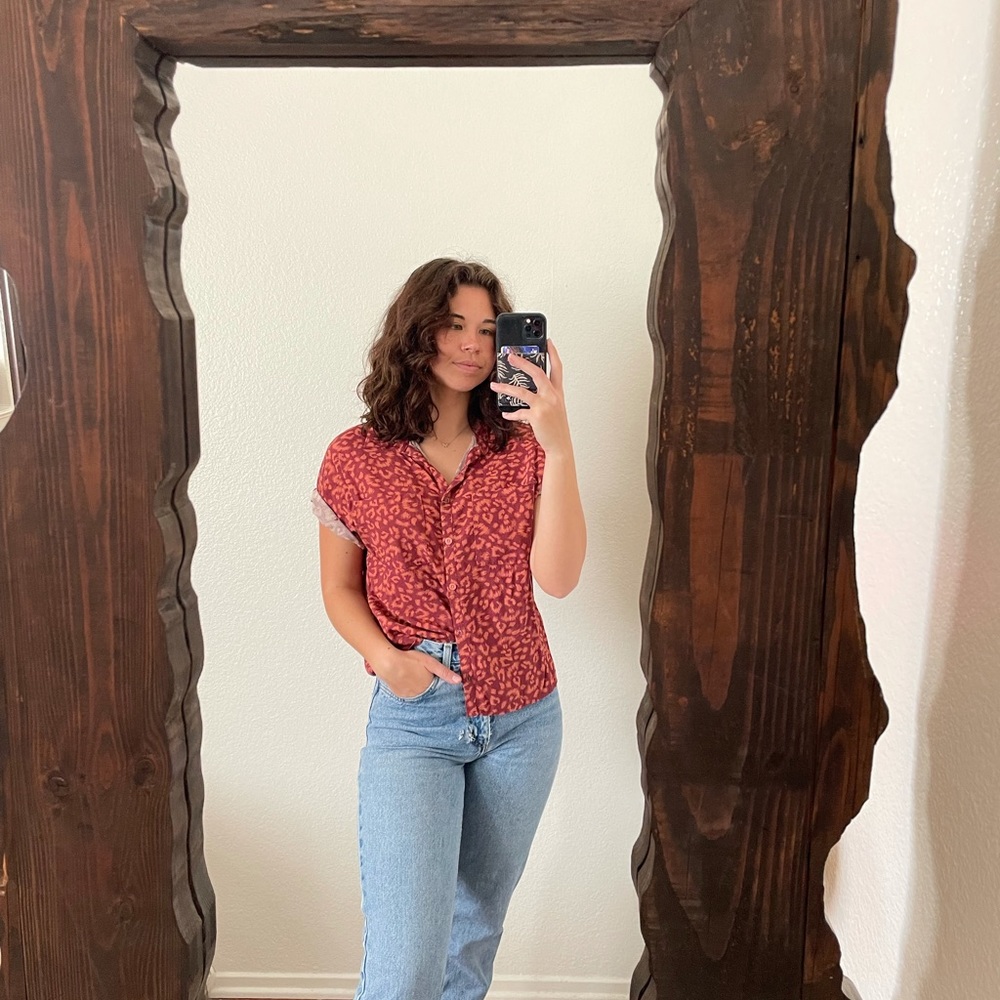 Vintage Cheetah Print Button Down